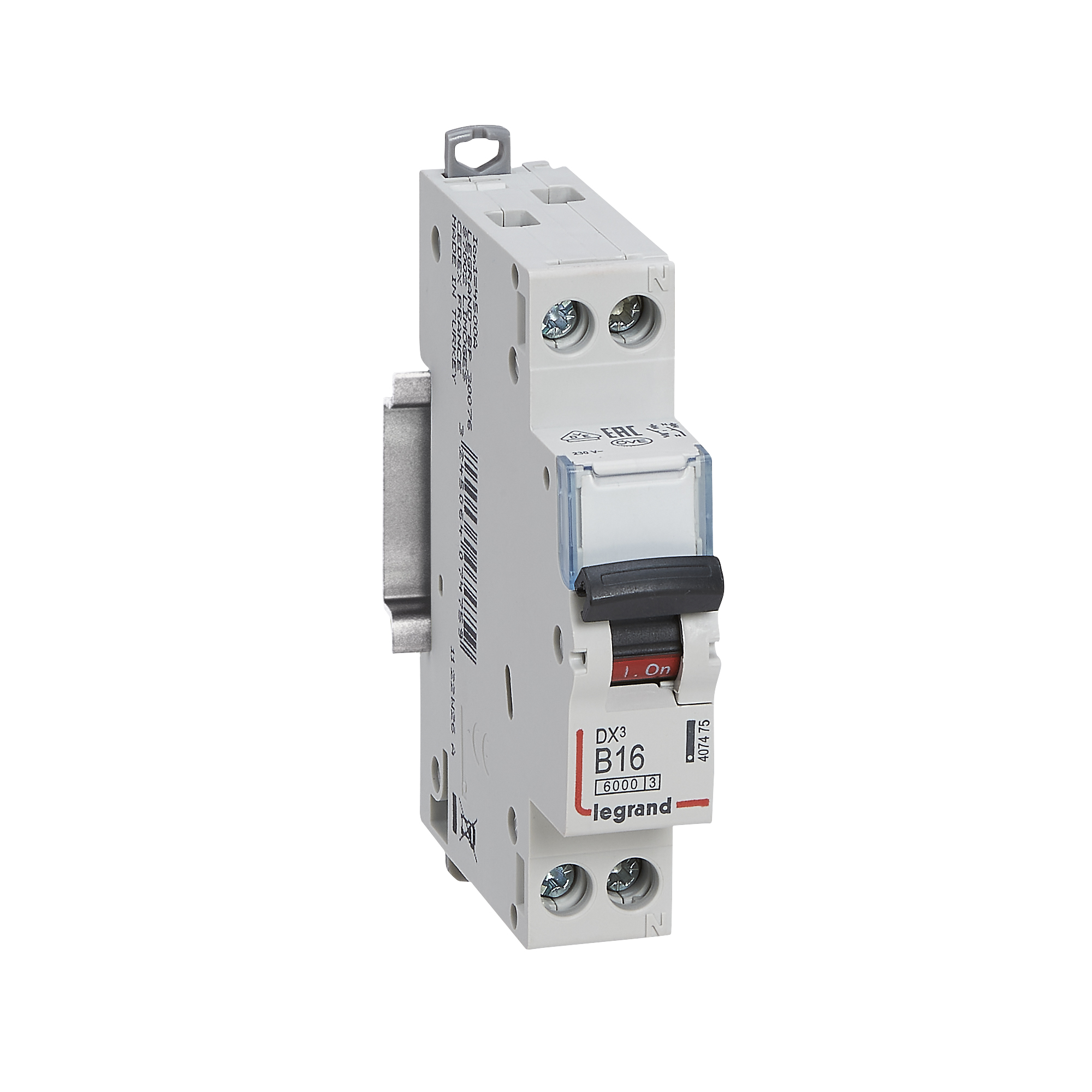 MCB DX3 6000A 1 pole + neutral 16A curve B | 407475